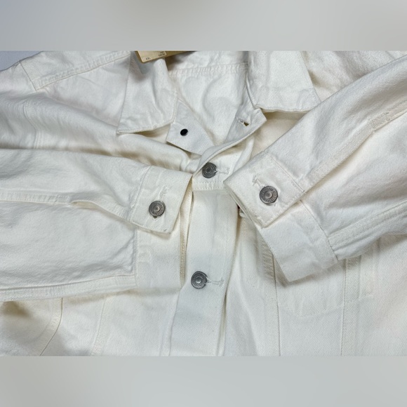 New Levis Jacket Mens Denim Trucker Jacket Jeans White Standard Size 2XL - Picture 12 of 12